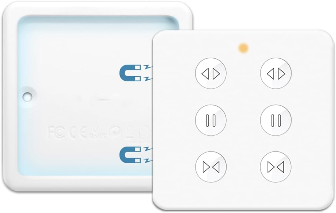 ZMIN Tuya Blinds Curtain Switch with Remote Control - Percentage Operation Compatible with Smart Life 2 Channels Remote