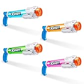 XSHOT Water Warfare Small Tube Soaker (4 Pack) by ZURU Super Soaking Pump Action, Pool Party Pack, Fills up to 380ml, Shoots up to 8 Meters, for Boys, Girls, Children