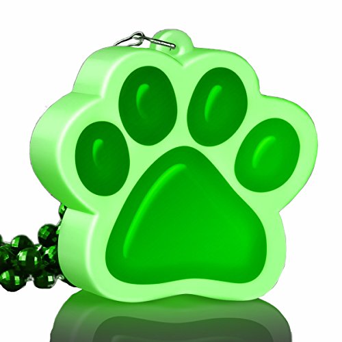 blinkee Light Up Green Paw Print Charm Necklace