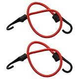 Bungee Cord ZYAMY 2pcs 24 Inch Red Bungee Cords Suspension Ropes with Hooks Suitable for Outdoor, Ca