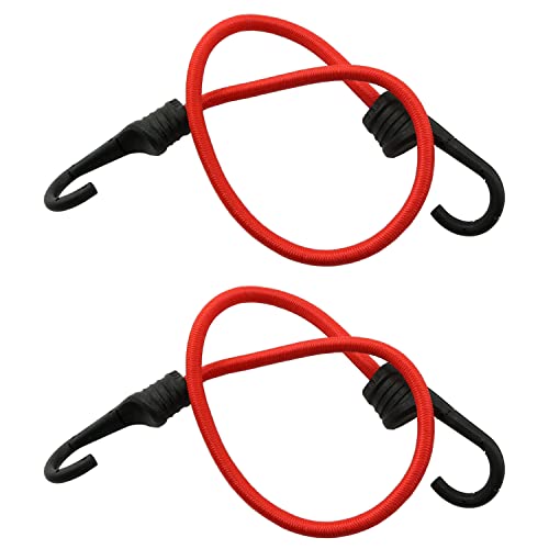 Bungee Cord Zyamy 2Pcs 24 Inch Red Bungee Cords Suspension Ropes With Hooks Suitable For Outdoor, Camping, Tent, Luggage, Bicycle #TOP21