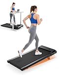 Superun Walking Pad Incline 6%, 2.5 HP Compact Under Desk Treadmill 136 kg with App & LED Display, Portable Treadmill for Home Office with Training Courses and AI Training Black 90cm
