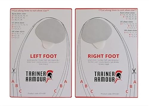 Brit Patch (Formerly Trainer Armour) Big Toe Hole Preventer for Fabric Footwear. Self-Adhesive Patches with a Clever applicator. Also Used for Footwear Repair (Black, (B) Left Foot ONLY)