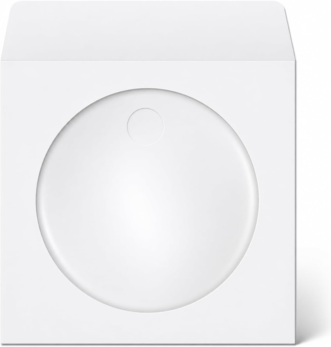 50 Pack White CD/DVD/Blu-ray Paper Disc Sleeves with Clear Window & Flap – 128mm x 125mm Premium Storage Envelopes – Protective Covers for CD, DVD & Blu-ray – Dragon Trading