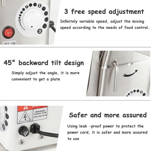 Electric Kitchen Dough Mixer Machine, Heavy Duty 3-Speed Planetary Food Stand Mixers with 5L/7L/10L Mixing Bowls, 500W Spiral Bread Maker for Pastry, Waffles, Cookies & Tilt-Head Use - Image 5
