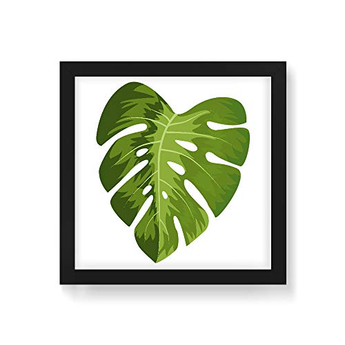 Arte Maníacos Quadro Decorativo Costela de Adão Verde - 50x50cm (Moldura em laca preta)