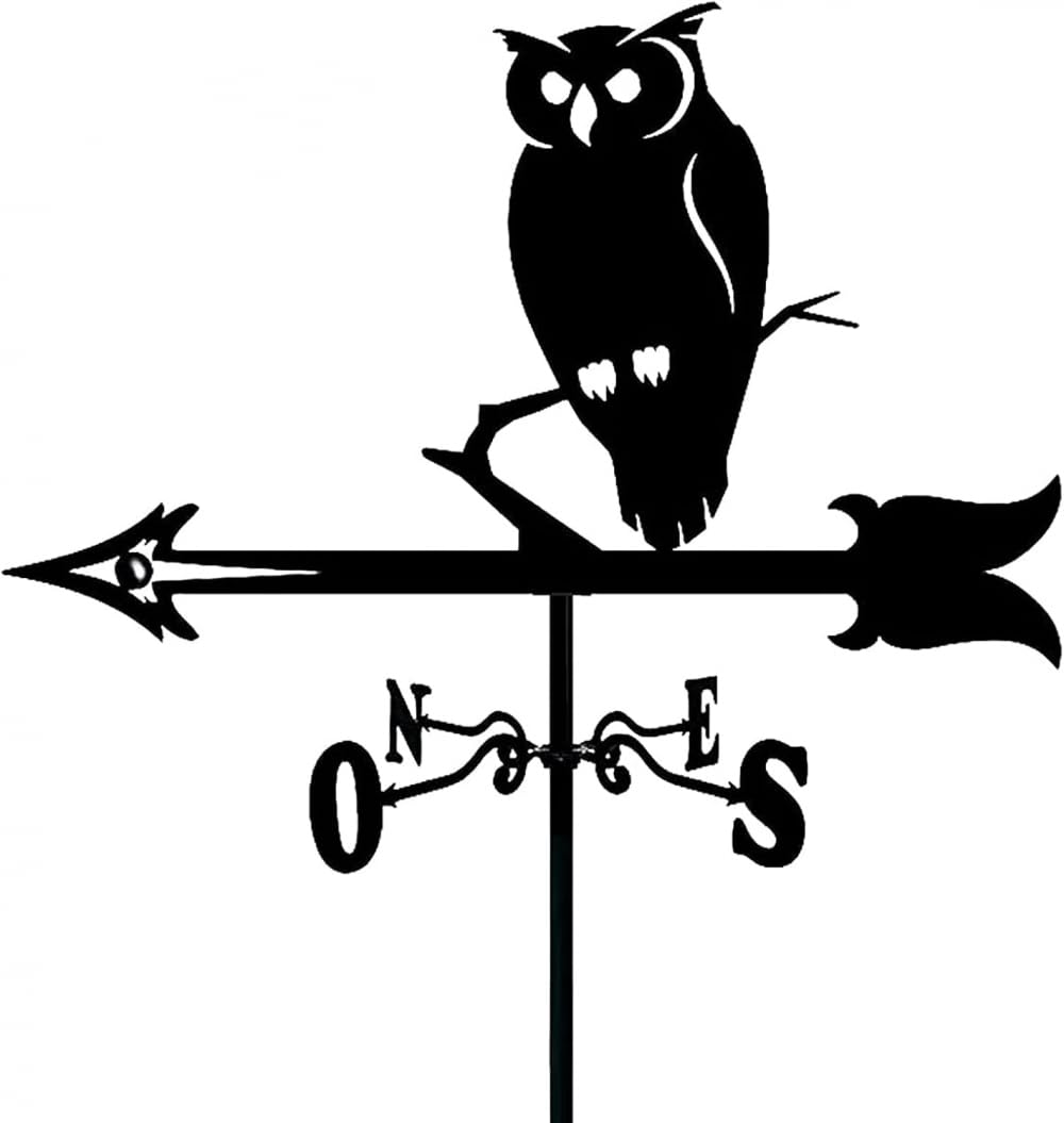 TAXXII Weather Vane,Metal Craft with Animal Silhouette Professionnel Measuring Tool Wind Direction Indicator Roof Mount Farm Scene Garden Stake Art