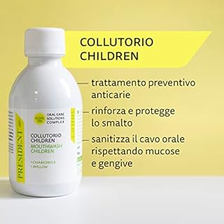 President KIT 3 COLLUTORIO CHILDREN per bambini da 6 a 12 anni. Antiplacca, anticarie, rinforza e protegge lo smalto dei denti. Senza alcool. 3X200ml