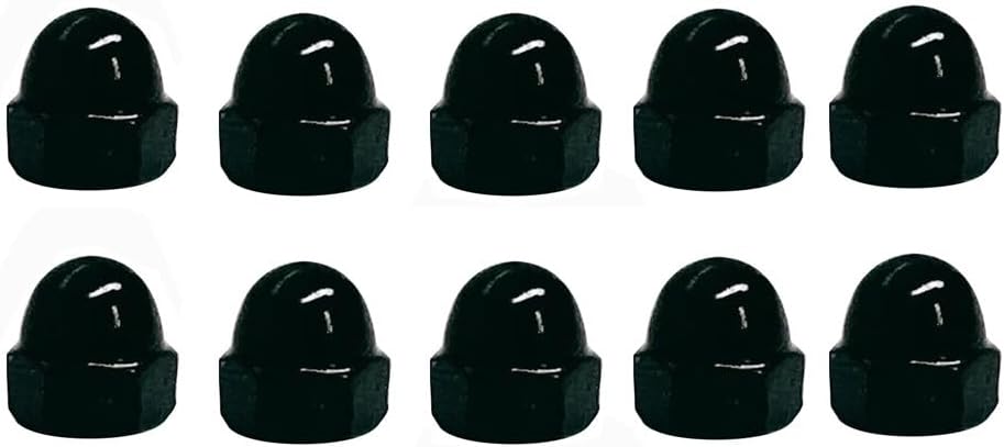 1/4" Acorn Hex Cap Dome Head Nuts,Right Hand Stainless Steel,Black Oxide, 10 Pc