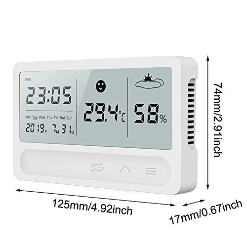Cuculo Multifuncional LCD digital com tela sensível ao toque, medidor de monitoramento de temperatur