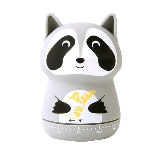 ED-Lumos Temporizador mecánico Cocina Divertido Temporizador de Huevo Temporizador Manual, Utilizado para Temporizador 60 Minutos Mapache