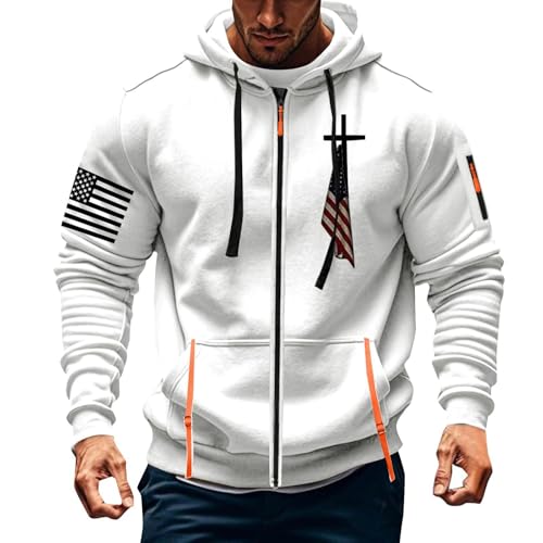 Full Zip Hoodies for Men Fall Fashion 2025 Casual Tactical Hoodie Long Sleeve Multi-Pockets Winter Work Jacket