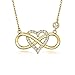 BlingGem Damen Ketten Unendlichkeit Herz Gelbgold vergoldet 925 Sterling Silber Zirkonia Herz Halskette Infinity Geschenk f&uuml;r Frauen