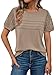 AUTOMET Short Sleeve Shirts for Women Summer Tops 2026 Spring Fashion Dressy Casual Outfits Lace Trendy Top Cute Work T Shirt Business Vacation Clothes Blouses Khaki L