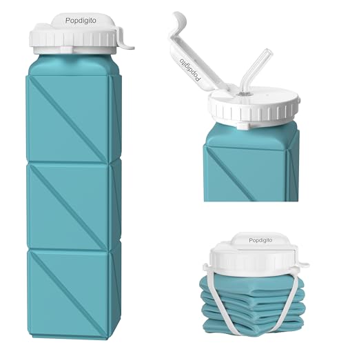 Collapsible-Water-Bottles-207oz-Collapsible-Water-bottle-Leakproof-with-Straw-Lid-Food-Grade-BPA-Free-Silicone-Travel-Foldable-Water-Bottles-for-Sports-Office-Gym-Hiking-Driving-610ML
