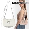 AfitLulu Umhängetasche Damen PU-Leder Halbmond Tasche mit Leder Kette Schulterriemen und Schleife Muster, Crossbody Bag Elegant Schultertasche für Tägliche Aktivitäten (Rosa) #1