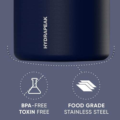 Image of Hydrapeak 18oz Stainless Steel Vacuum Insulated Food Jar Kids for Hot and Cold Food, Wide Mouth Leak-Proof Soup Adults, 10 Hours 16 (Navy) (HP-Foodie18)