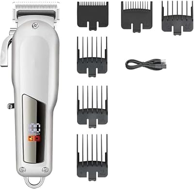 RASRGTRQ 3-in-1 Hair Clipper with LED Display, Mini Gold, Cordless Home Use for Men(Silver)