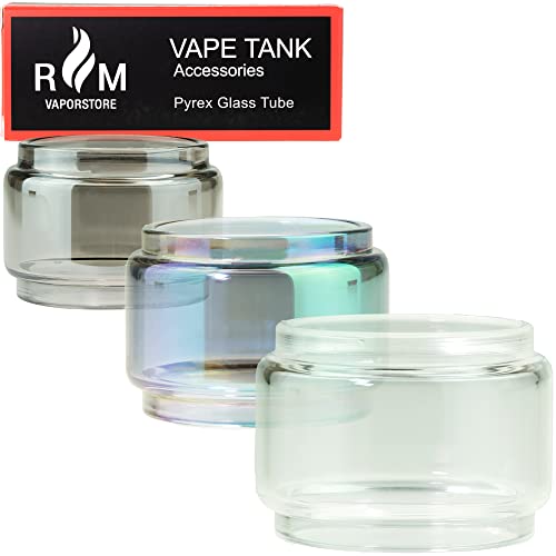 x3-Bubble-Glass-Tube-for-Smok-TFV8-Baby-V2-R-Kiss-Species-V2-Mag-Grip-TFV-Mini-V2-Stick-v9-Stick-80w-Morph-219-P3-TPD-Tank-Fatboy-Bulb-ClearMulticolourBlack
