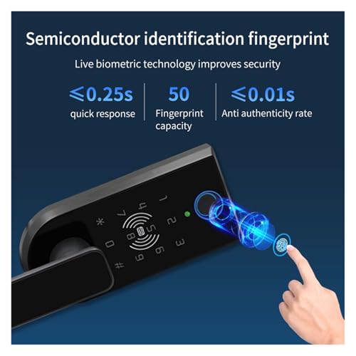 Serrure de porte en verre connectée avec digicode et badge pour bureau
