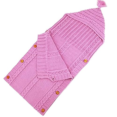 Image of XMWEALTHY Newborn Baby Wrap Swaddle Blanket Knit Wrap Blanket Bag Receiving Blankets Stroller Wrap for Baby Pink 0-6 Month