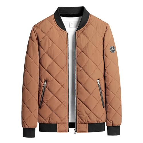 Xiaojmake Men's Quilted Puffer Bomber Jacket Packable Bomber Jacket Lightweight Insulated Rib Varsity Lightweight Padded Coat