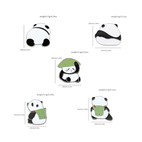 Image of Cute Enamel Pins Cartoon Lapel Pin Brooch Badge for Backpack Jackets Funny Tiger Pins for Gift DIY Accessory Clothing Bookbags Hat Decoration,panda pins-5