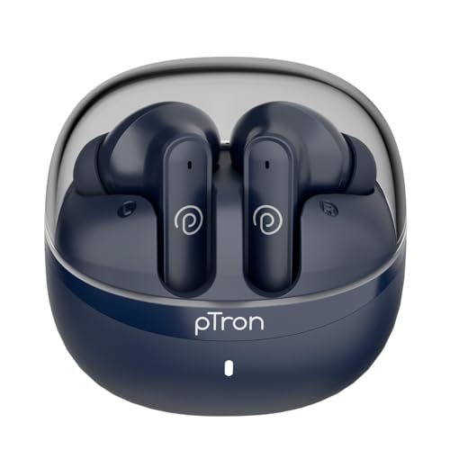 pTron Bassbuds Indie in-Ear TWS Earbuds w/ 10mm Drivers, 45Hrs Pl...