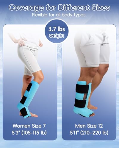 Image of Comfytemp Ankle Foot Ice Pack Wrap, Reusable Leg Ice Boot for Injury, Achilles Tendonitis, Shin Splint, Plantar Fasciitis, Hot & Cold Compression, Sprained Ankles Brace, Post Surgery