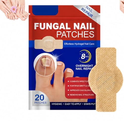 Image of Fungal Nail Repair Patches for Toenail & Fingernail Care - Hydrogel Nail Treatment Patches for Brittle, Thick and Discolored Nails | Overnight Adhesive Nail Care Strips (20)