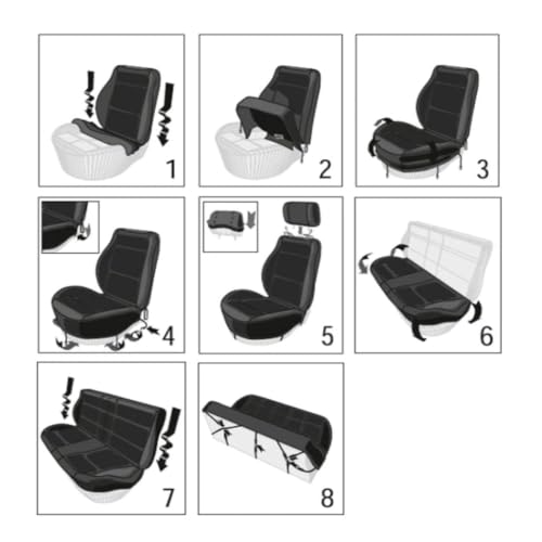 Fundas asientos coche Infiniti FX35 FX45 2003-2008 juego protector resistente 8