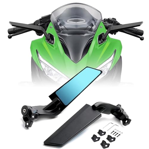 Espejos retrovisores de motocicleta para Suzuki CBR ZX6R espejo de aluminio blanco regulable 2
