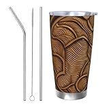 Regalos de automóvil para hombres y mujeres, vaso con tapa y pajita, taza de café aislada al vacío de doble pared de 20 onzas, compatible con portavasos de coche, taza térmica de acero inoxidable con