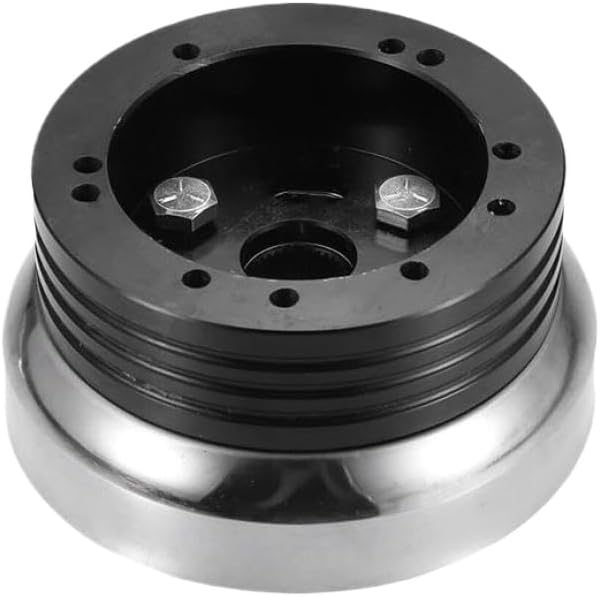 5 & 6 Hole Steering Wheel Polished Hub Adapter Compatible With Flaming River Ididit GM(Silver)