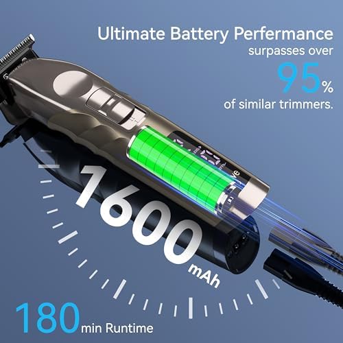 opove T6 Professional Hair Trimmer for Extremely Close Trimming, Clean and Crisp Lines, 3H Runtime for Barbers, T-Blade Cordless Detailer Trimmer for Men, Edges and Beard Trimming (Agate Gray) 7 41B2W4KDBuL. AC
