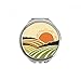 Sun Sunshine Tree Hillside Grass Hand Compact Mirror Round Portable Pocket Glass