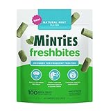 Minties FreshBites Soft and Chewy Dental Treats for Dogs, Low Calorie Natural Mint Flavored Dental Chews for Dogs, 100 Count, Chews Clean Teeth, Fight Bad Breath, and Removes Plaque and Tartar