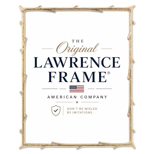 Image of Lawrence Frames Metal Frame, Branch Design, Gold, 8x10, Matted 5x7