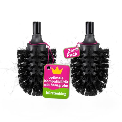 Bürstenking WC-Ersatzbürstenkopf für Hansgrohe Bürstengarnituren, schwarz, Durchmesser 65 mm, 2 Stück