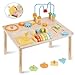 ATOYUS Activity Table for 1 2 Year Old, Wooden Montessori Toys Activity Center for Toddlers 1-3 Boys Girls, 8 in 1 Kids Sensory Game Play Table, 1st 2nd Christmas Birthday Gifts for 12 Months+ Baby