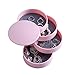 Produktbild IWILCS Schmuckkästchen Organizer mit 4 Ebenen, 360 Grad Drehbar Schmuckkasten, Kleines Tragbar Zylindrische Schmuckschatulle mit Deckel für Ringe Ohrringe Mädchen Frauen (Pink)