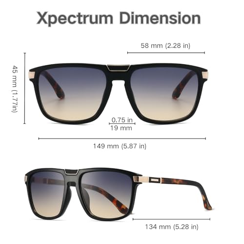 Image of Xpectrum Retro Rectangular Square Sunglasses for Men Women Vintage 70s 80s Mobster Gangster Style Rectangle Shades