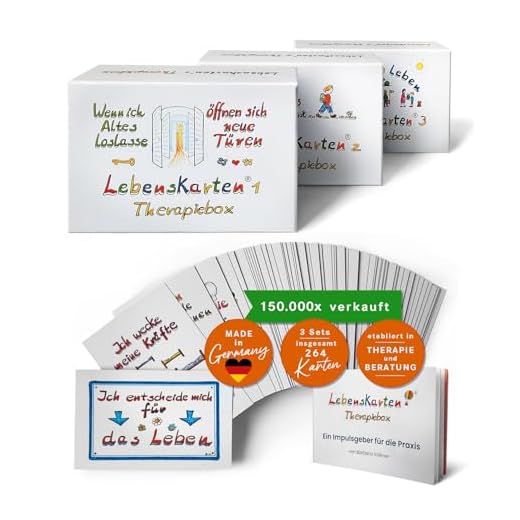 Lebenskarten Set Therapiebox Serien 1,2 und 3 | 264 Karten für Therapie, Beratung und Coaching