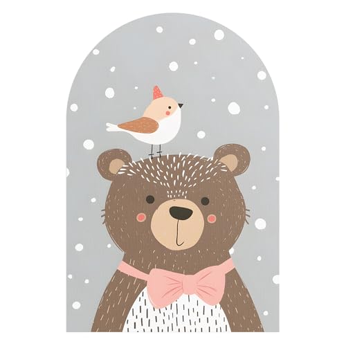 DEQORI Papier peint mural autocollant - 60 x 90 cm - Motif d'amitié moelleuse - Toile textile - Amovible, décoratif et indéformable - Pour salon, bureau, couloir ou chambre d'enfant