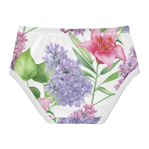 Florals Toddler Girls Underwear 2t Cotton Cute Panties Girl Lilies Lilac Flowers Kids Briefs Undies2