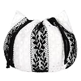 OTAKUMARKET 巾着袋 浴衣 バッグ 猫型 巾着ポーチ 小 袴 巾着 着物 和装 レディース 和柄 浴衣バッグ 七五三 卒業式 成人式 和風 小物 12カラー1点 (K 黒白)