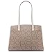 Calvin Klein Women's Hadley Tote Bag – 2 in 1, Vegan Leather, 5 Pockets, Almond/Taupe/Spicy Orange Logo, One Size