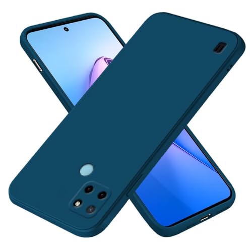 EASSGU Funda para Realme C21Y / Realme C25Y (6.5' Inches), Carcasa de Silicona Suave de TPU - Azul Zafiro