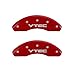 MGP Caliper Covers 39008SVTCRD Red Powder Coat Finish Front and Rear Caliper Cover, Set of 4 (Vtech Silver Characters, Engraved)