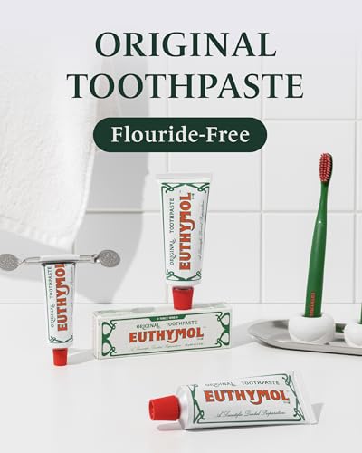EUTHYMOL-Original-Toothpaste-Travel-Set-14fl-oz-Pack-of-3-Stocking-Stuffers-Fluoride-Free-Toothpaste-for-Sensitive-Teeth-Gum-Bad-Breath-Cavity-Prevention-12-Hour-Long-Lasting-Freshness
